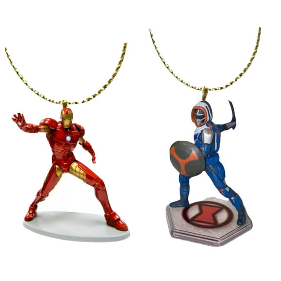 Avengers Ironman & Task Master Ornament Pvc Figure Figurine Charm Dangler 3” New