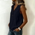 thumbnail image 5 of Bosfbaoi Womens Blouse V Neck Henley Relaxed Fit Sleeveless Stitch Detail Solid Casual Chic Tank Tops for Women, 5 of 9
