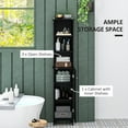 thumbnail image 4 of HOMCOM Tall Bathroom Cabinet, Linen Tower with Adjustable Shelves, Black, 4 of 10