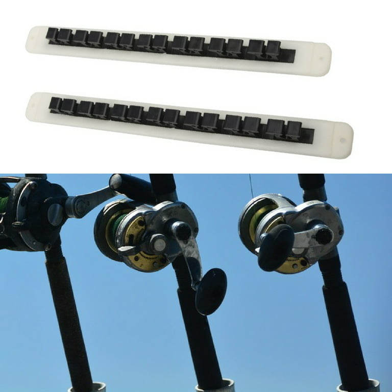 Biplut 2Pcs Rod Rack Vertical Wall Mounted PVC Black Fishing Pole Holder  for Garage (Black) 