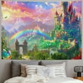 thumbnail image 2 of Creowell Fantasy Castle Tapestry Fairyland Forest Mushroom Wall Hanging Elven Kingdom Elf Tree House LandscapeTapestries for Decor Bedroom Living Room Painting, 2 of 6
