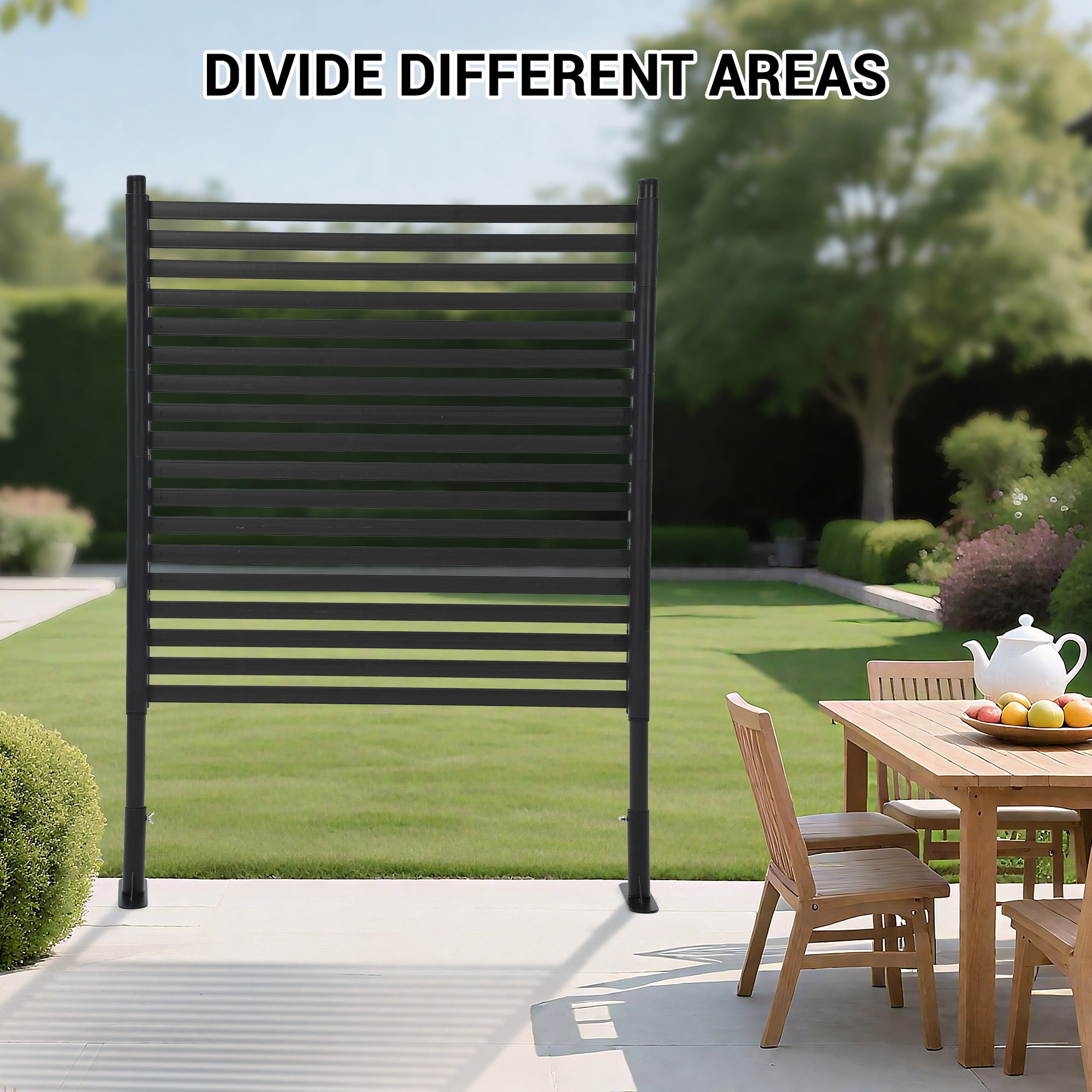 Kicctian Galvanized Steel & PE Outdoor Privacy Fence Panel – Decorative Garden Screen, Easy Assembly – Ideal for Patio, Backyard, Balcony – Size: 36×71”