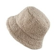 thumbnail image 4 of Womens Solid Color Winter Thermal Windproof Bucket Fisherman Hat For Women, 4 of 5