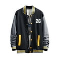 thumbnail image 1 of Big 26 Print Baseball Men Street Fashion V-neck Jackets, 1 of 6