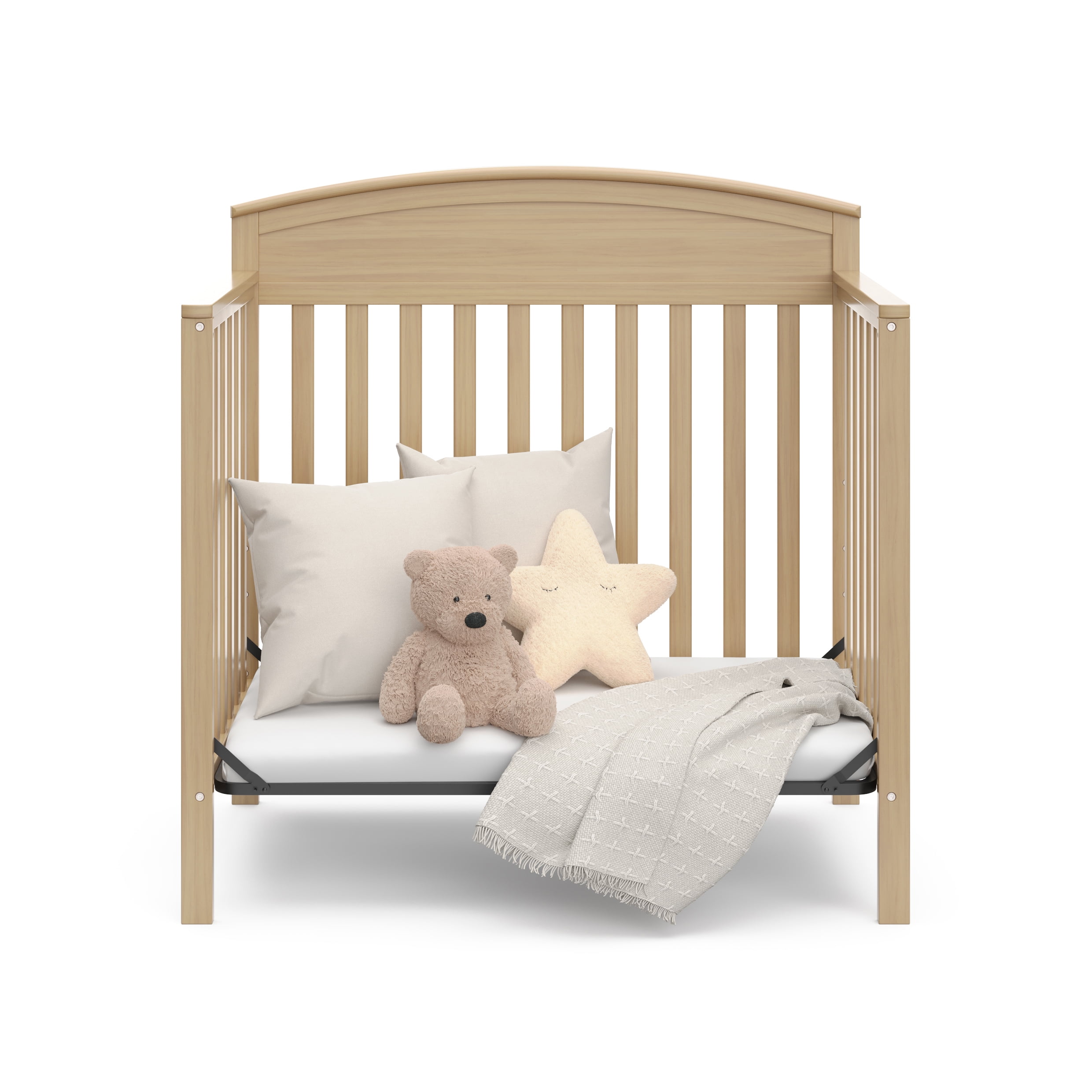Graco Benton 4-In-1 Convertible Mini Baby Crib, Driftwood