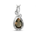 thumbnail image 2 of Star K� Drop Halo Pear Shape Genuine Smoky Quartz Pendant Necklace, 2 of 9