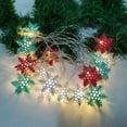 thumbnail image 6 of KOYPTL Christmas Snowflake Shaped String Lights with 20 Led,Iron 3 Color Usb Warm White Light for Christmas Tree Fireplace Bedroom Birthday Party Home Indoor Garden Decoration Supplies(6.56 ft), 6 of 6