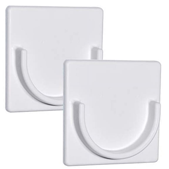 Adherion Adhesive Shower Curtain Rod Holder | Rod Retainer | No Drilling | Stick On | 3M Adhesive | White | Shower Curtain Rod not included |