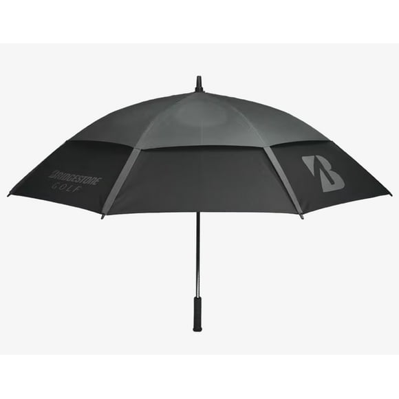 NEW Bridgestone 62" Tour Gray/Black Dual Canopy Golf Umbrella