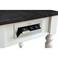 thumbnail image 4 of Wallace & Bay Maddox Dark Mocha & Antique White 24" 1-Drawer End Table W/Charging Station with One Drawer, Solid Plank Top, And Turned Legs, 4 of 6