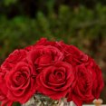 thumbnail image 5 of 16 Heads Silk Rose Flowers in Glass Vase with Faux Water, 5 of 5