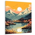 thumbnail image 2 of Designart "Snow-Clad Mountain Summits IV" Japon Landscape Metal Wall Art, 2 of 5