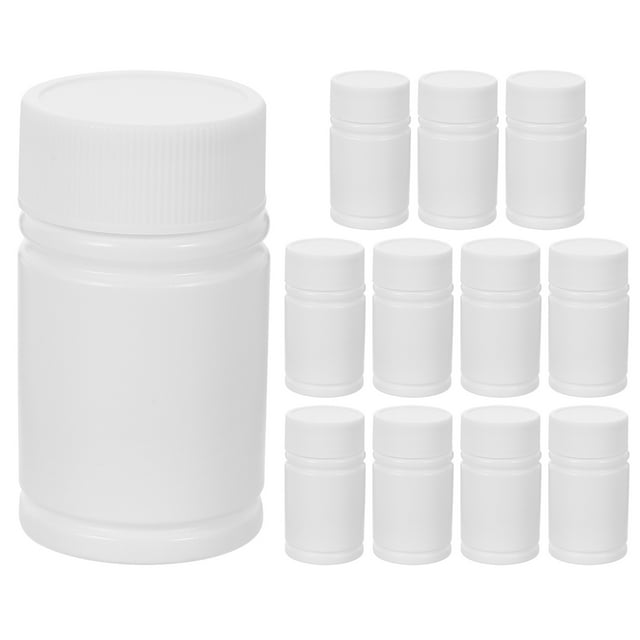 12 frascos de pastillas vacíos, frascos de muestra sólida, envases de medicamentos de 20 ml, envases de pastillas