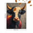 thumbnail image 3 of Textured Brush Highland Cow Canvas Print, Farmhouse Country Rustic Home Living Room Wall Decor Art, 3 of 8