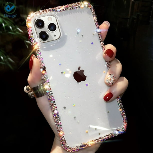 Deago For iPhone 12 11 Pro Max Mini Epoxy Glitter Sparkle Bling Case