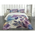 thumbnail image 4 of Ambesonne Purple Quilted Bedspread Set 3 Pcs, Falling Down Romantic Leaves, Queen Size, Quartz Lilac Mauve, 4 of 4