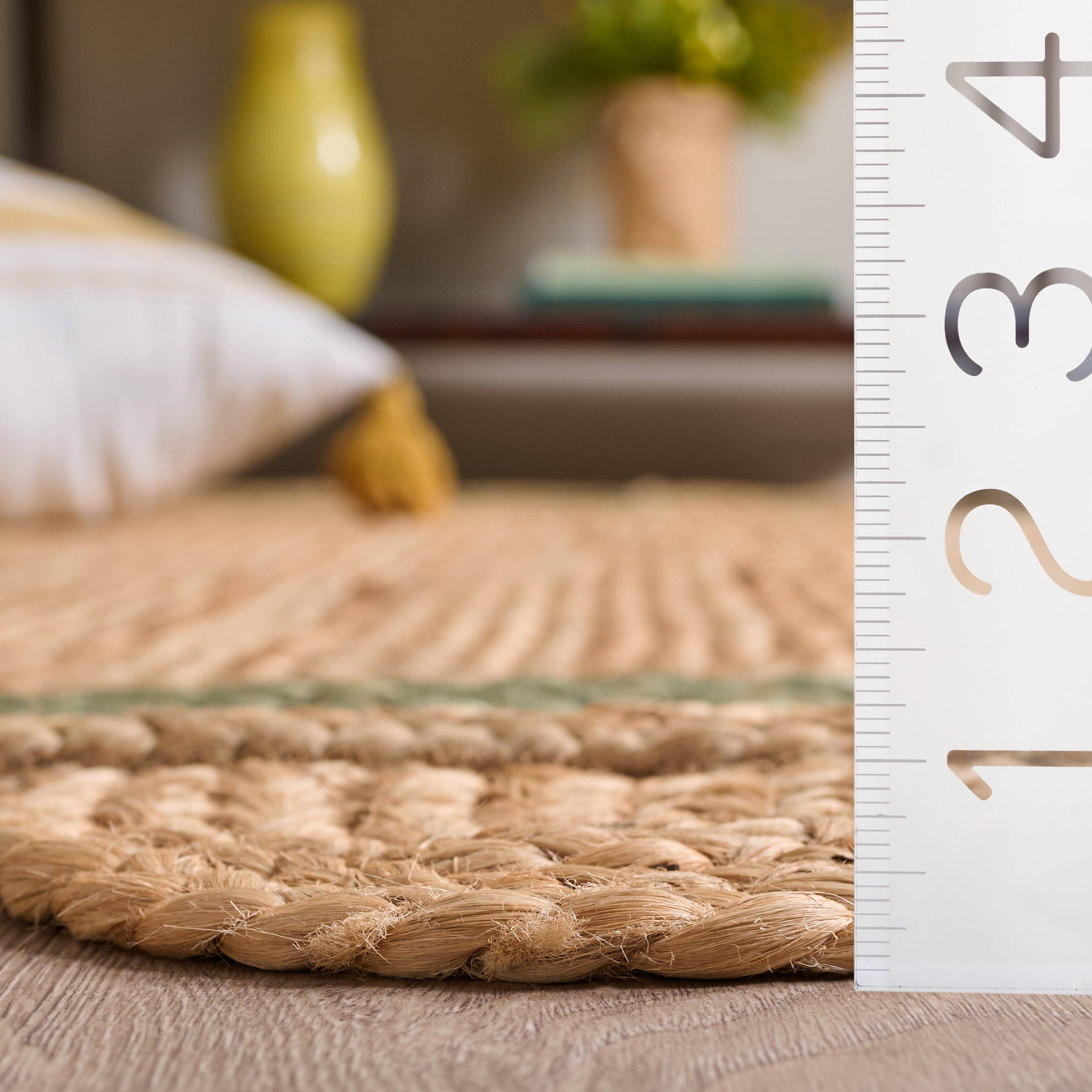 Safavieh Natural Fiber Archibald Bordered Area Rug, Natural/Light Green, 9' x 12'