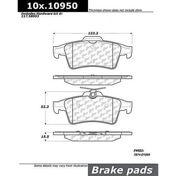 Centric (103.10950) Brake Pad, Ceramic