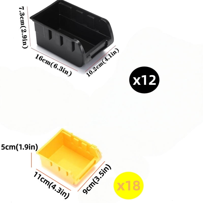 30 Pcs Wall Mounted Storage Bins, Garage Organizer Storage Shelf Unit Board 25.2" x 16.2"