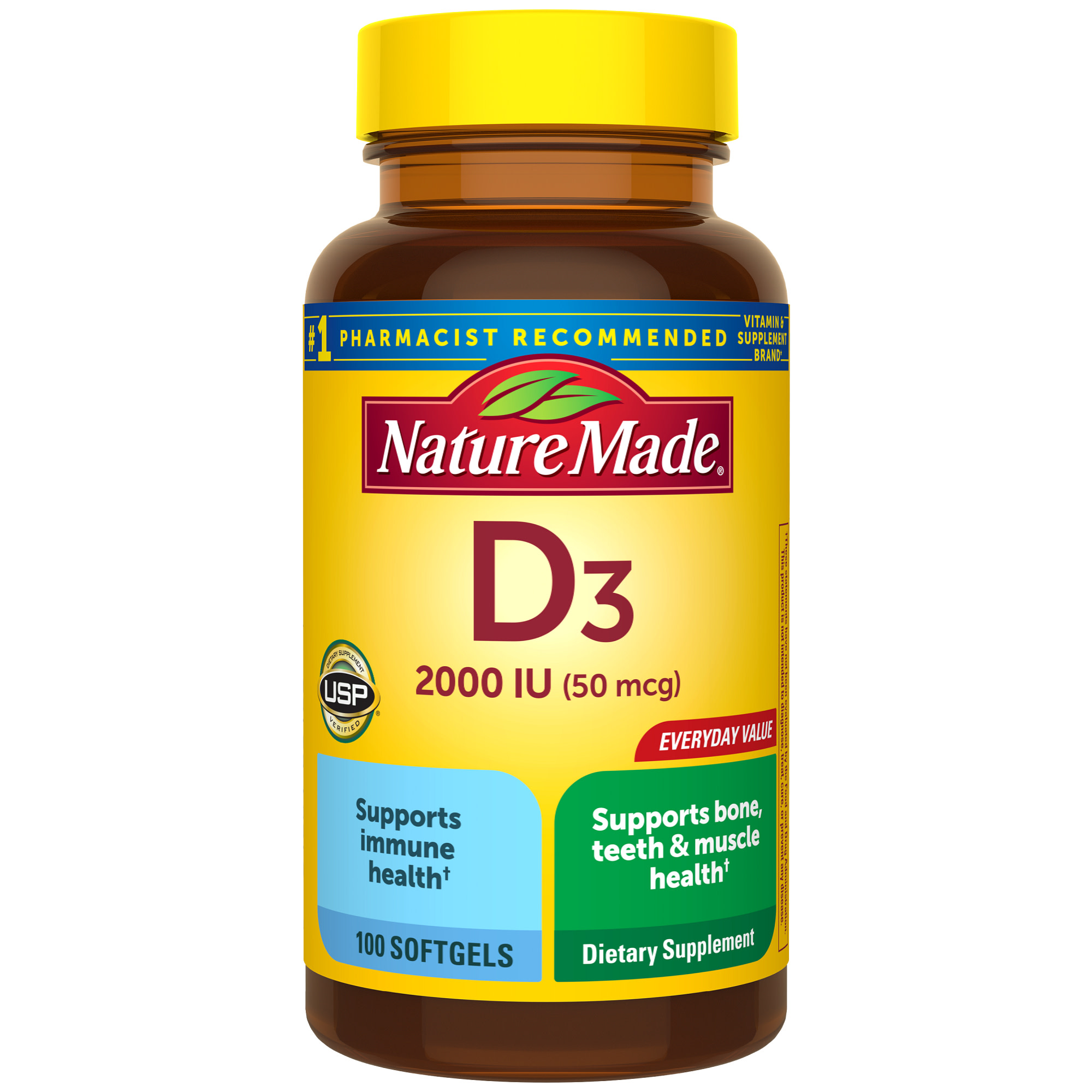 Nature Made Vitamin D3 2000 IU Softgels, 100 Count photo 2
