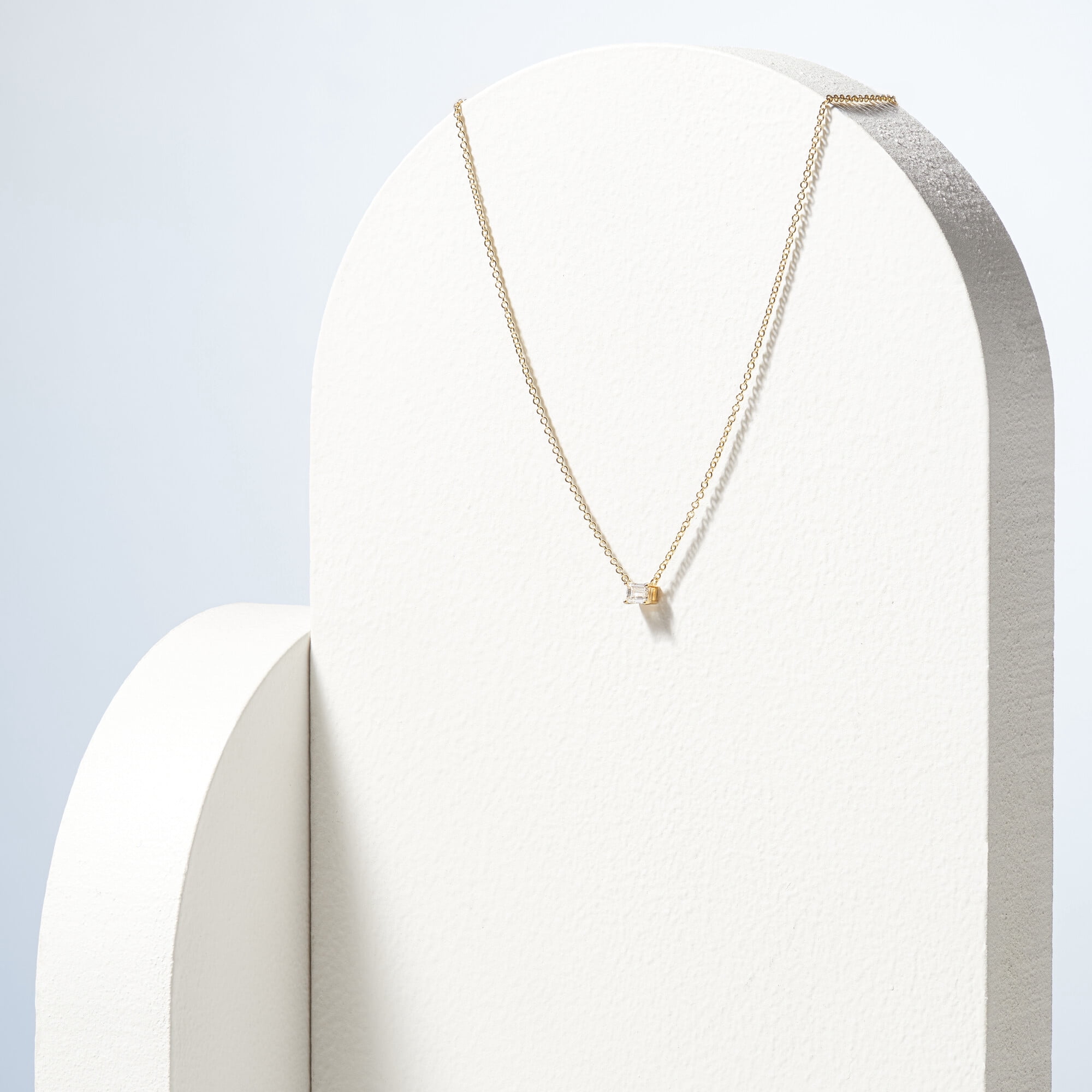 Forever Facets 1/4 CT TW Lab Grown Diamond 18k Gold over Sterling Silver Baguette Necklace, Adult Female