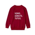 thumbnail image 2 of Mother-Daughter Sweater, Red Wine Letter Print Ribbed Closing Parent-child Autumn Clothing, 2 of 5