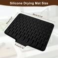 thumbnail image 6 of Unique Bargains Dish Drainer Mat Silicone Drying Mat for Kitchen Counter Fast Drying Matt for Dishes Heat Resistant Non-Slip 15.75x12.6 Inch Black, 6 of 7