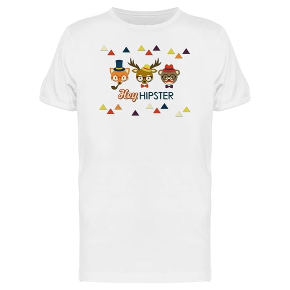Hey Hipster Cool Animals Doodles Tee Men's -Image by Shutterstock