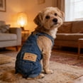 thumbnail image 5 of GASTROPOD Dog Shirt Clothes Denim Overalls,Stretch Denim Dog Clothes for Small Dogs,Adjustable Shoulder Dog Onesie,Dog Clothes for Pet Apparel,Blue,S, 5 of 7