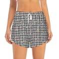 thumbnail image 4 of Lsque Black And White Houndstooth Printed Women's Running Shorts with Liner Pockets,Elastic Quick Dry Workout Athletic Gym Yoga Shorts,Womens High Waist Shorts-Large, 4 of 9