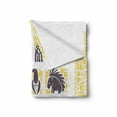 thumbnail image 2 of Ostrich Soft Flannel Fleece Throw Blanket, Animals List Zebra Toucan Peacock Warthog Monkeys Jackal, Cozy Plush for Indoor and Outdoor Use, 50" x 70", Earth Yellow Eggplant, by Ambesonne, 2 of 6