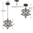 thumbnail image 2 of DANSEER Seeded Glass Shade Industrial Moravian Star Light Pendant Lighting, 2 of 4