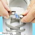 thumbnail image 3 of NIBOLOG 6Pcs Magnetic Lazy Shoelace Buckle Set No Tie Quick Lock Laces Clips Save Time Energy Double Lock Buckle with Metal Button for Sneakers Kids Adults, 3 of 8