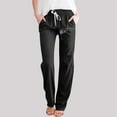 thumbnail image 1 of WILLBEST Pantalones Deportivos de Pierna Ancha para Mujer, Holgados, con Cordón, de Yoga, de Cintura Alta, Cómodos E Informales, con Bolsillo para Un Estilo Veraniego. Grande, 1 of 3