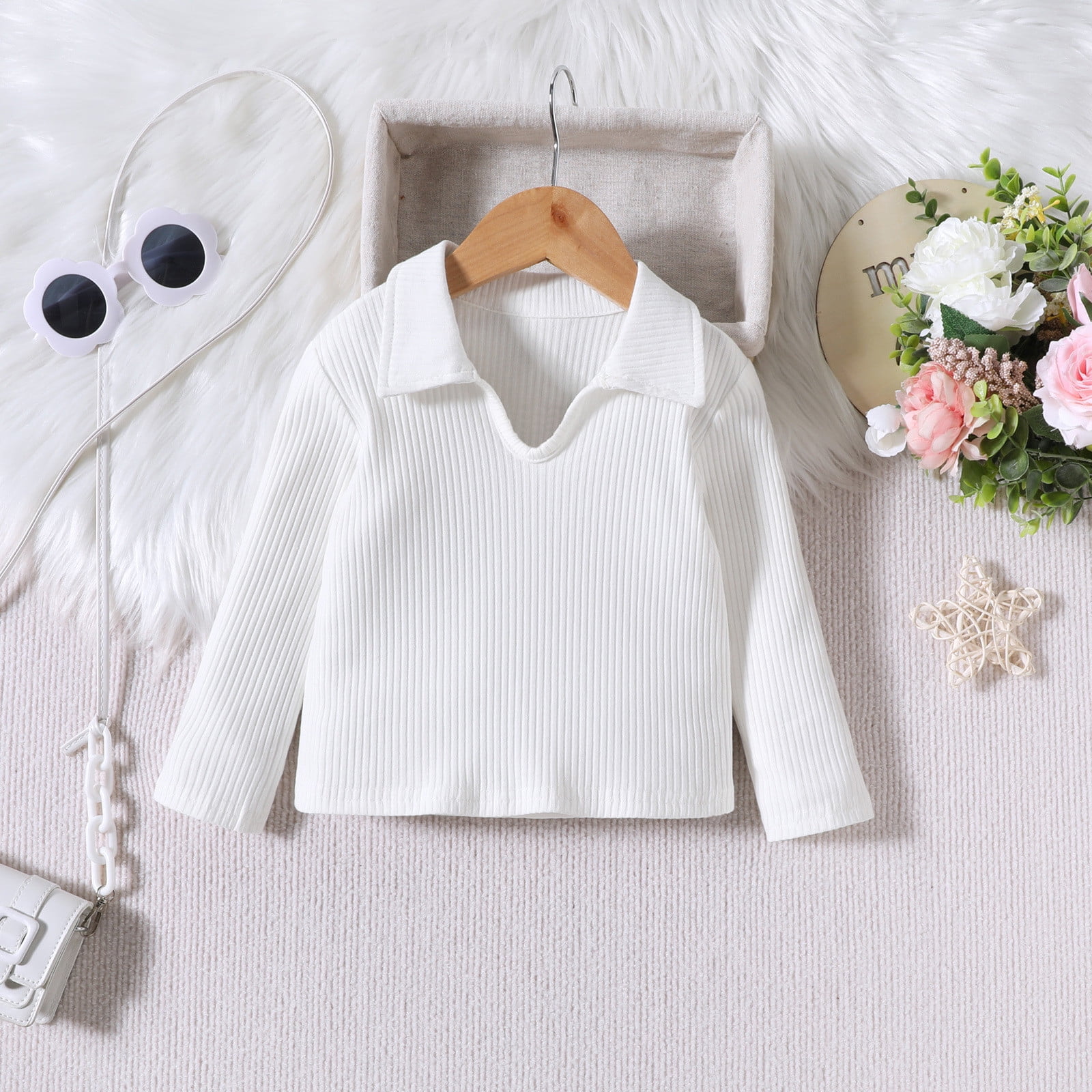 Big Kid Girl Clothing Outfit Girl Toddler Kids Baby Girls Long Sleeve Ribbed T Shirt Tops Button Flannel Plaid Skirts 2PCS Outfits Girls