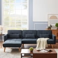 thumbnail image 3 of Aukfa 94" Futon Sofa Bed, Convertible Sleeper Sofa for Living Room, Left Facing Chaise, Linen, Gray, 3 of 10