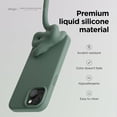 thumbnail image 3 of Funda Elago Liquid Silicone para iPhone 15 Plus, color verde medianoche, 3 of 6