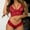 Red, variant on Lisbinx Bras Plus Size Women Big Breast Women's Plus Size Lingerie Corset Lace Floral Bralette Bra Two Piece Underwear Thong - High Elasticity Sexy Perfect for Nightwear and Intimate Moments