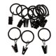 thumbnail image 2 of Paquete de 12 Clips de Anillo con , Anillo Inoxidable Pulido/clips de Suspensión con Ojales para Barra de Negra 32mm BLESIY Gancho de anillo de cortina con clips, 2 of 8