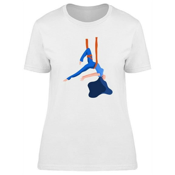 Sporty Woman Doing Air Yoga T-Shirt Women -Image by Shutterstock, Female Large