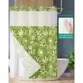 thumbnail image 2 of No Hook Shower Curtain with Snap in Liner, Sunflower Flowers Pattern Green Hotel Shower Curtains for Bathroom, Washable Shower Curtain Liner Set with Mesh Top Window, 48"x72", 2 of 6