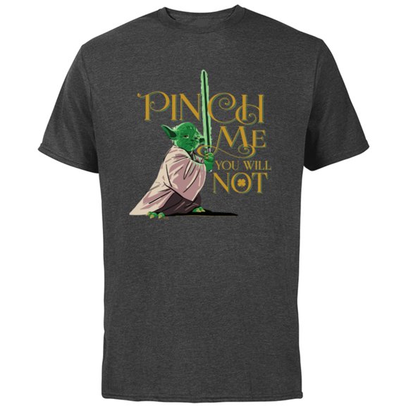 Star Wars Yoda Pinch Me You Will Not - Short Sleeve Cotton T-Shirt for Adults - Customized-Charcoal