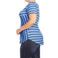thumbnail image 3 of Women's Casual Plus Size Round Scoop Neck Striped T-Shirt Tunic, 3 of 4