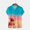 thumbnail image 2 of Camisas Cuello De Hombre Camisa de manga corta con solapa y hebilla de bolsillo con impresión digital 3D para hombre (Blue, XL), 2 of 4