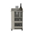 thumbnail image 3 of Royard Oaktree Wine Bar Cabinet with Glass-Door Cabinet and bottle Holder Modern Bar Cart on Wheels with Side Shelves and Top Tray, Wood Kitchen Storage Cart for Home Kitchen Dining, Light Gray, 3 of 4