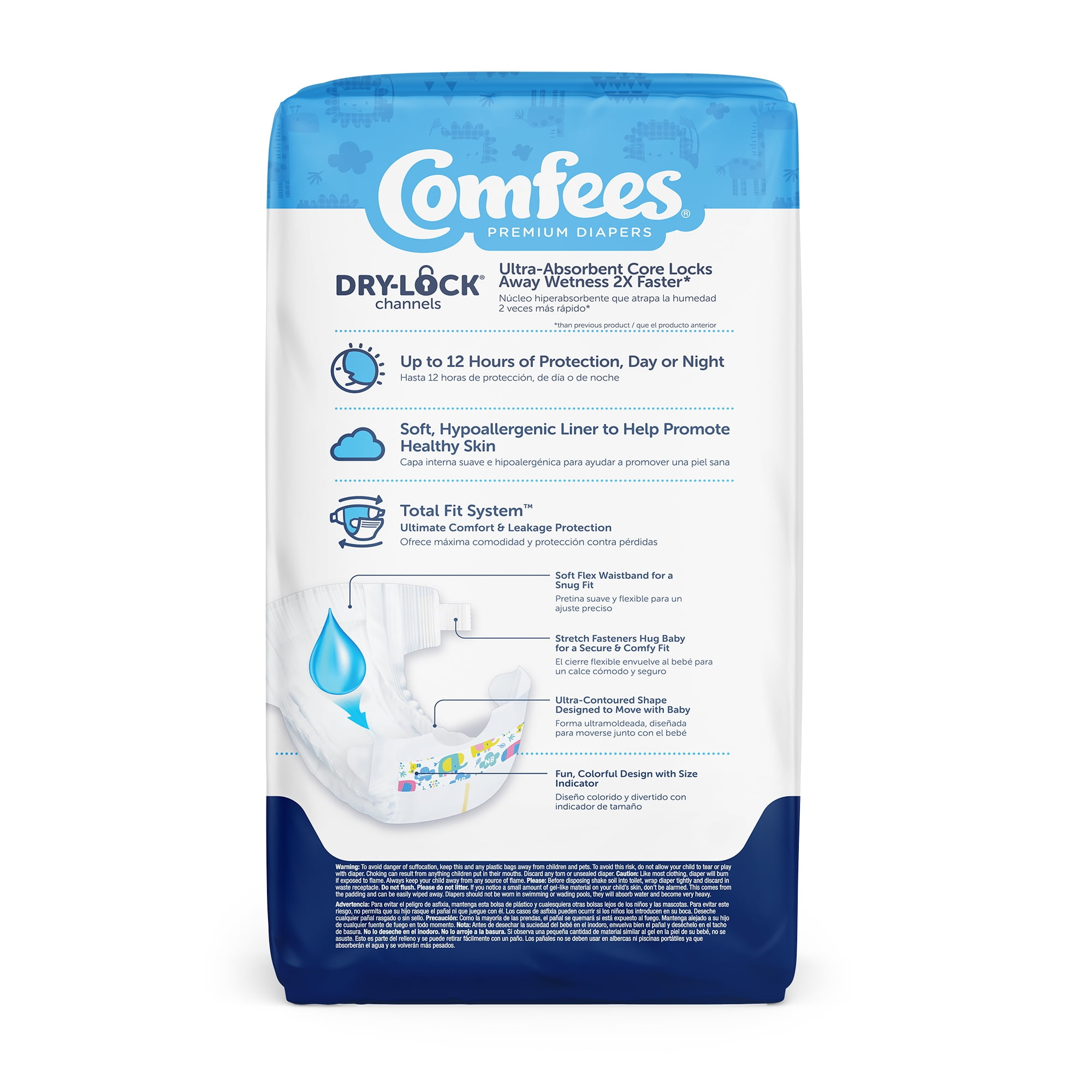 Comfees Newborn Disposable Baby Diapers with Tab Closure, 168 Count