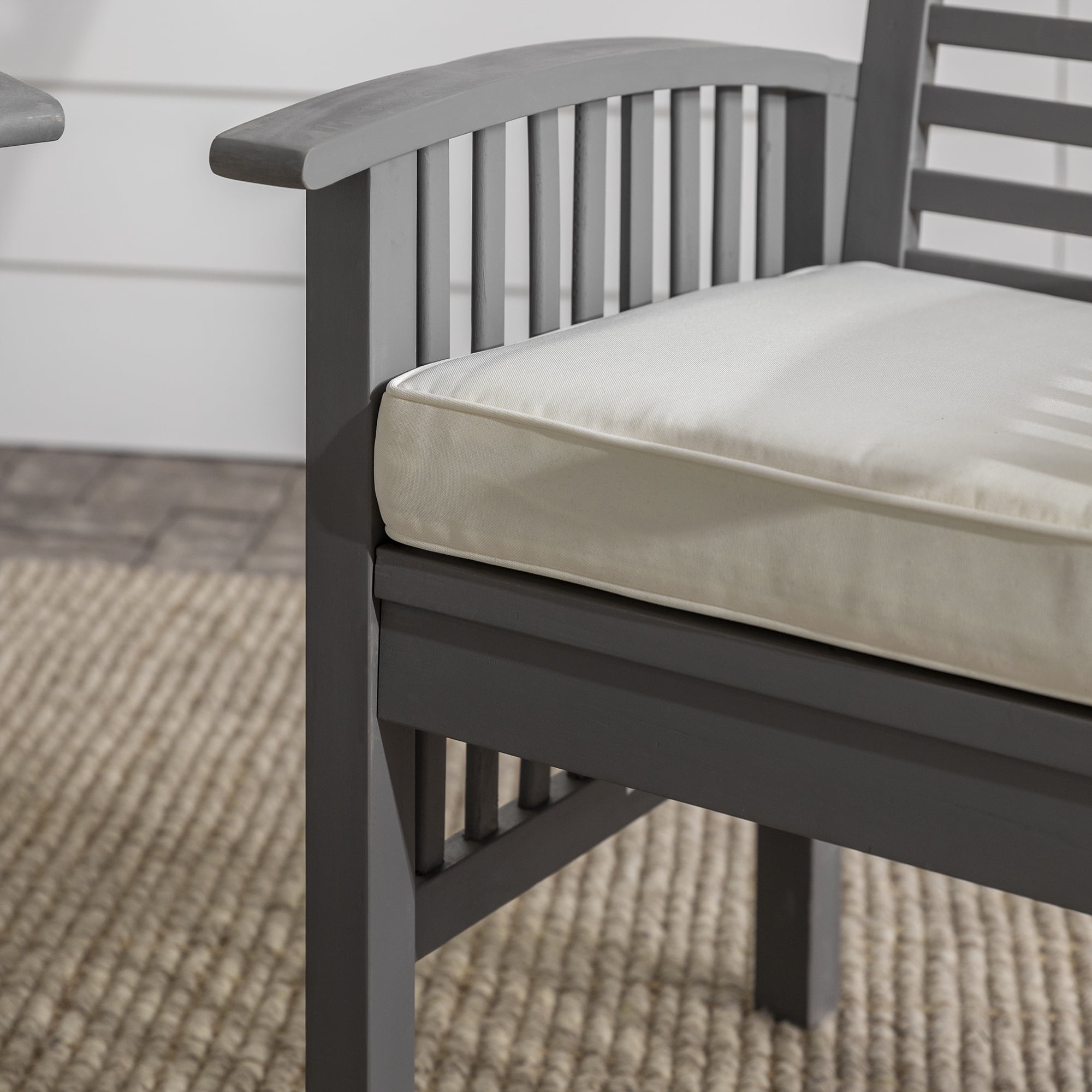 Manor Park Outdoor Dining Chair - Acacia Wood - Set of 2 - with Cushion - Grey