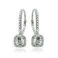 thumbnail image 2 of Polished Square Cushion Diamond Accent Sterling Silver Leverback Earrings, JK-I3, 2 of 3