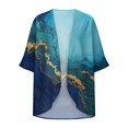 thumbnail image 5 of DDAPJ pyju 3/4 Sleeve Cardigans for Women Lightweight Open Front Casual Blouse Tops Vintage Floral Print Chiffon Kimono Cardigan Prime Sales Sky Blue S, 5 of 6