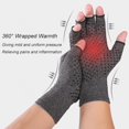 thumbnail image 2 of Fingerless Compression Gloves, 1 Pair Gray Grey-FQ- Gray S Grey, 2 of 6